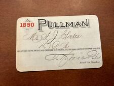 Rare 1890 PULLMAN Railroad Pass Railway RR Train picture