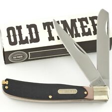Schrade Old Timer Bearhead Trapper Knife New 96OT Brown Sawcut Delrin Handles picture