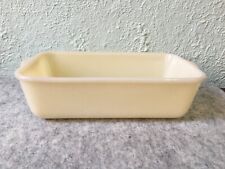 1940s Fire King Oven Glass Loaf Bread Baking Pan Ivory Cream MilkGlass Casserole picture