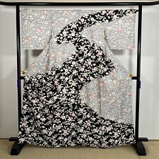 294-1 Japanese Kimono Silk Komon Tsujigahana Shibori Crepe fabric picture