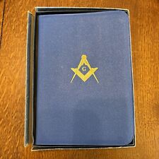 Holy Bible Masonic Edition 1957 Holman Blue Temple Illustrated Personalized picture