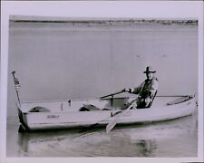 GA45 1953 Original Photo ALL IN A ROW Matt Bakula Mississippi River Boating Man picture