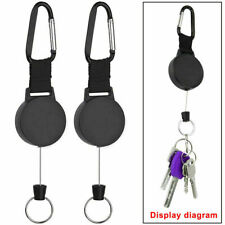 10Pcs Retractable Stainless Keyring Pull Ring Car Key Chain Recoil Heavy Duty picture
