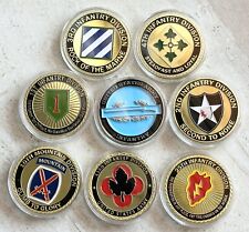 LOT  US Army Collector Coin Set  Infantry Division 1st 2 3rd 4th 10th 25t picture