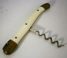 Unusual Old Corkscrew with Knife Style Handle and Fly Wire Puller picture