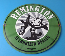 Vintage Remington Firearms Sign - Felix the Cat Dealer Gas Pump Porcelain Sign picture