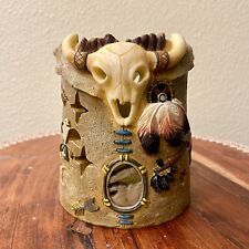 Native American Candle Holder Southwestern Decor Skull Dreamcatcher NEW IN BOX picture