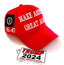 2 - Trump 45-47  Hats...2024...Make America Great Again..MAGA..Red +  Decals picture