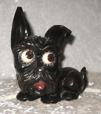 Vintage J. OSWALD German Made Rotating ROLLING EYES, Carved Scottie Dog Clock picture