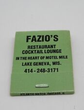 Fazio's Restaurant Lounge Lake Geneva Wisconsin FULL Matchbook picture