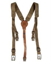 Original Czech Army Y-Strap canvas & leather suspenders harness shoulder picture