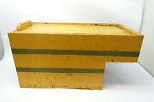 Old Wood Homemade Sliding Top Painted Yellow Green Pinstripe Container Box picture