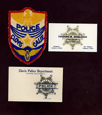 1940's Clovis Calif Police Arm Patch & Cards, Nice Cond picture