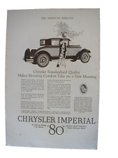 1926 Chrysler Imperial 80, Kuppenheimer Men's Suits 2 sided Vintage PRINT AD 67 picture