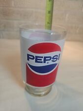 Vintage 80's Pepsi-Cola Pepsi Drinking Glass Pedestal Tumbler 32 ounce Blue Red picture