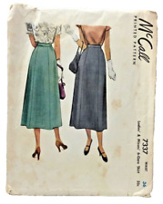 1948 McCall Sewing Pattern 7337 Womens 6-Gore Skirt 36 Waist Vintag Fashion 5070 picture