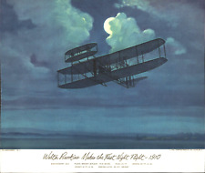 1954 AVIATION: WALTER BROOKINS NIGHT FLIGHT - 10x13 art print CHARLES H. HUBBELL picture