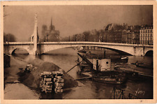 Paris France Arch Bridge PONT DE LA TOURNELLE Built 1654 Seine River Postcard picture