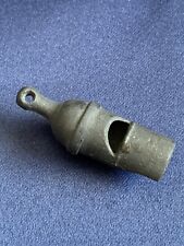 Old Metal Pig nose Style Pealess Working Whistle Hanging Curved Cut Military picture
