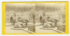 D0817~ CRYSTAL PALACE – London – Screen of Kings & Queens c.1860s Stereoview picture