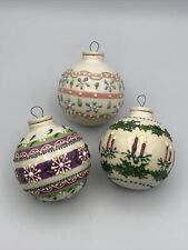 Handmade Porcelain Globe Multicolor Christmas Ornaments Set of Three picture