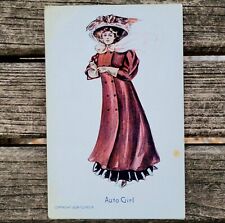 1908 Auto Girl by P. Cordon Postcard Divided Back Unused picture