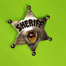Vtg Silver Tone 6 Pt Star Sheriff Badge Black Hills S.D. Buffalo  National parks picture
