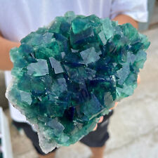 2.9lb NATURAL Green Cube FLUORITE Quartz Crystal Cluster Mineral Specimen picture