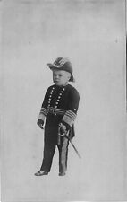 Young boys dressing up as Navy officer, Native American brave; 2 old RPPCs picture