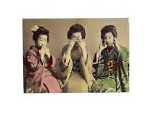 Vintage Posted 3 Japanese Ladies Hear No Evil See No Evil Speak No Evil Unposted picture