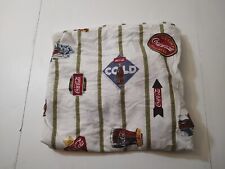 Vintage Coca Cola King Size Fitted Sheet 90s picture