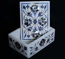 Lapis Lazuli Stone Inlay Work Jewelry Box Marble Cosmetic Box with Elegant Look picture