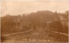 Early Street View in New Galilee Pennsylvania PA Church Tower 1910 RPPC Postcard picture