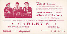 Carley's Candy Store, Reading, PA, Circa 1940's Advertising Ink Blotter, Unused picture