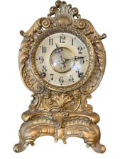 19TH Century Kroeber Brass 1894 Mantle Clock With Beautiful Design  picture