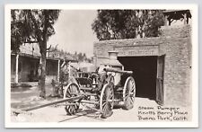 RPPC Buena Park California Knott's Berry Place Steam Pumper c1940 Photo Postcard picture