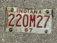 Vintage Dealer New Indiana Motorcycle License Plate 1967 picture
