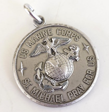 Vintage USMC United States Marine Corps St Michael Silver Tone Medal 1
