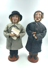 Set of 2 Christmas Carolers old Man & Woman Holiday Figurines  picture