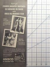 Ansco All-Weather 120 Camera Film Two Girls Full Sun Shade Vintage Print Ad 1954 picture