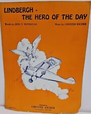 RARE 1928 Charles Lindbergh- The Hero Of The Day Sheet Music Spirit Of St. Louis picture