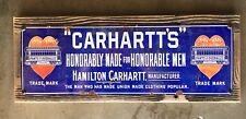 Carhartt Denim Blue Jeans Workwear Farm Vintage Advertising Framed Steel Sign picture