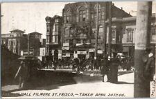 1906 Vintage RPPC Postcard Franklin Hall Filmore St. San Francisco California picture