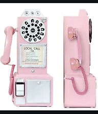 Sale Antique Telephone -Pink Rotary Dial Landline Phone Model Vintage Pink-Gift picture