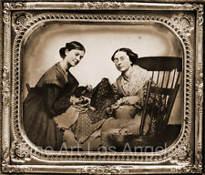  Photo of Daguerreotype, two women quilting, paring, 1850 picture
