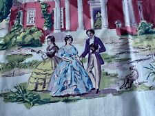1940's Georgian Southern Antebellum Civil War Americana Barkcloth Vintage Fabric picture