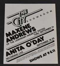 1979 Print Ad San Francisco The City Showroom Maxene Andrews Anita O' Day Art picture