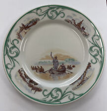 VINTAGE LAMBERTON SCAMMELL PORCELAIN PLATE.PILGRIMS AND NATIVE AMERICANS.RARE picture