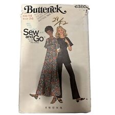 Vintage Butterick Sewing Pattern 6305 Size 14 Retro Maxi Dress Pants Tunic UC picture