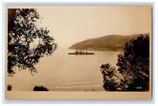 c1920's USS Pittsburgh Steamer Villefranche Harbor France RPPC Photo Postcard picture